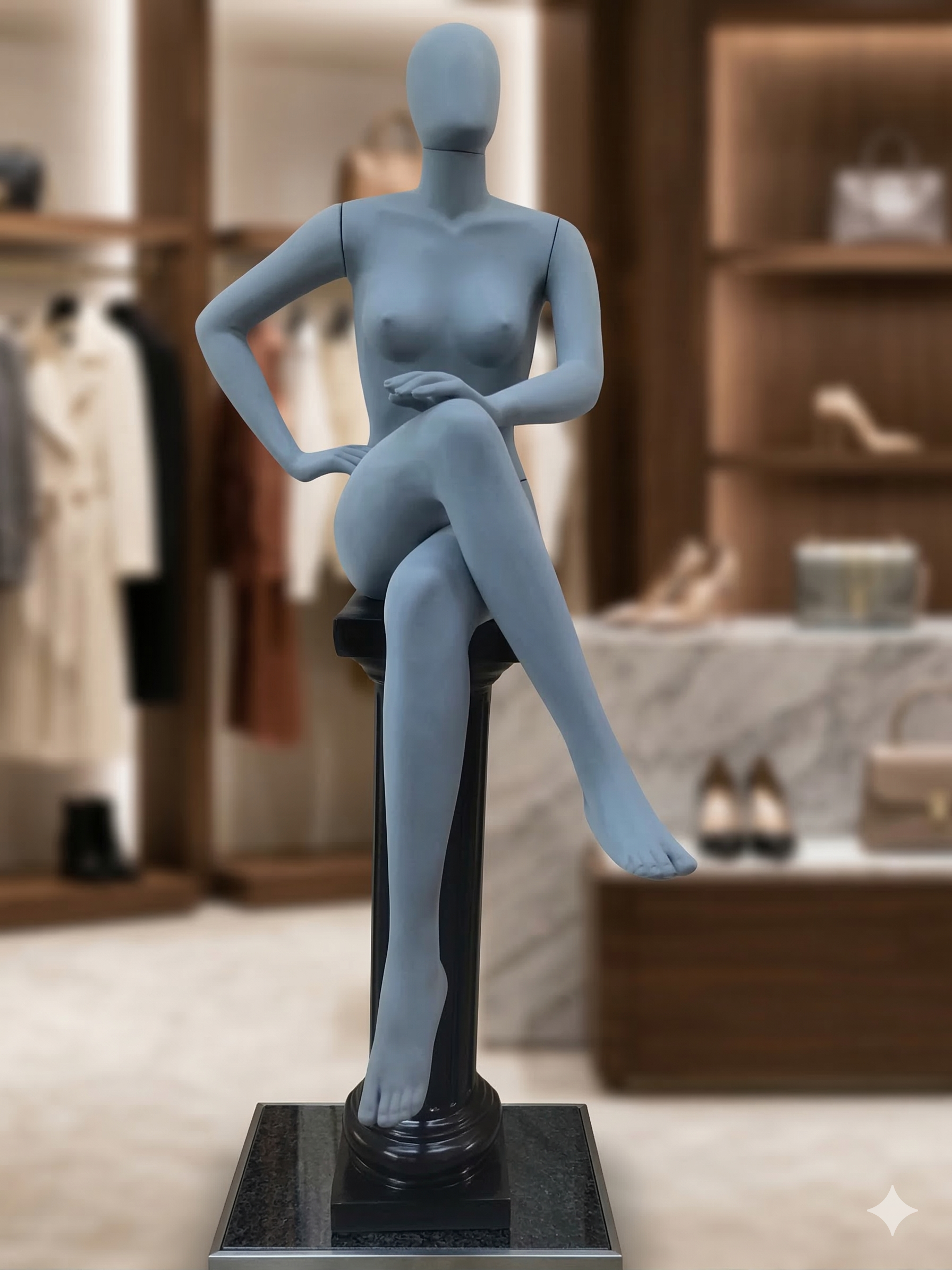 Mannequim Feminina Sentada Aveludada