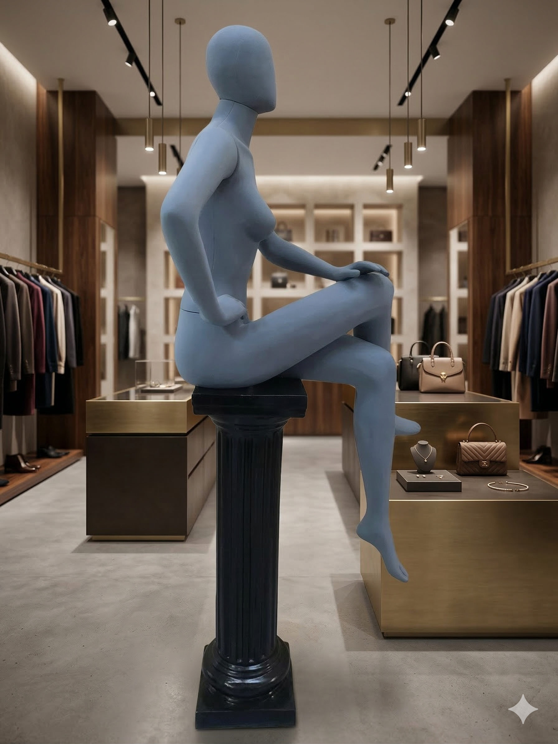 Mannequim Feminina Sentada Aveludada