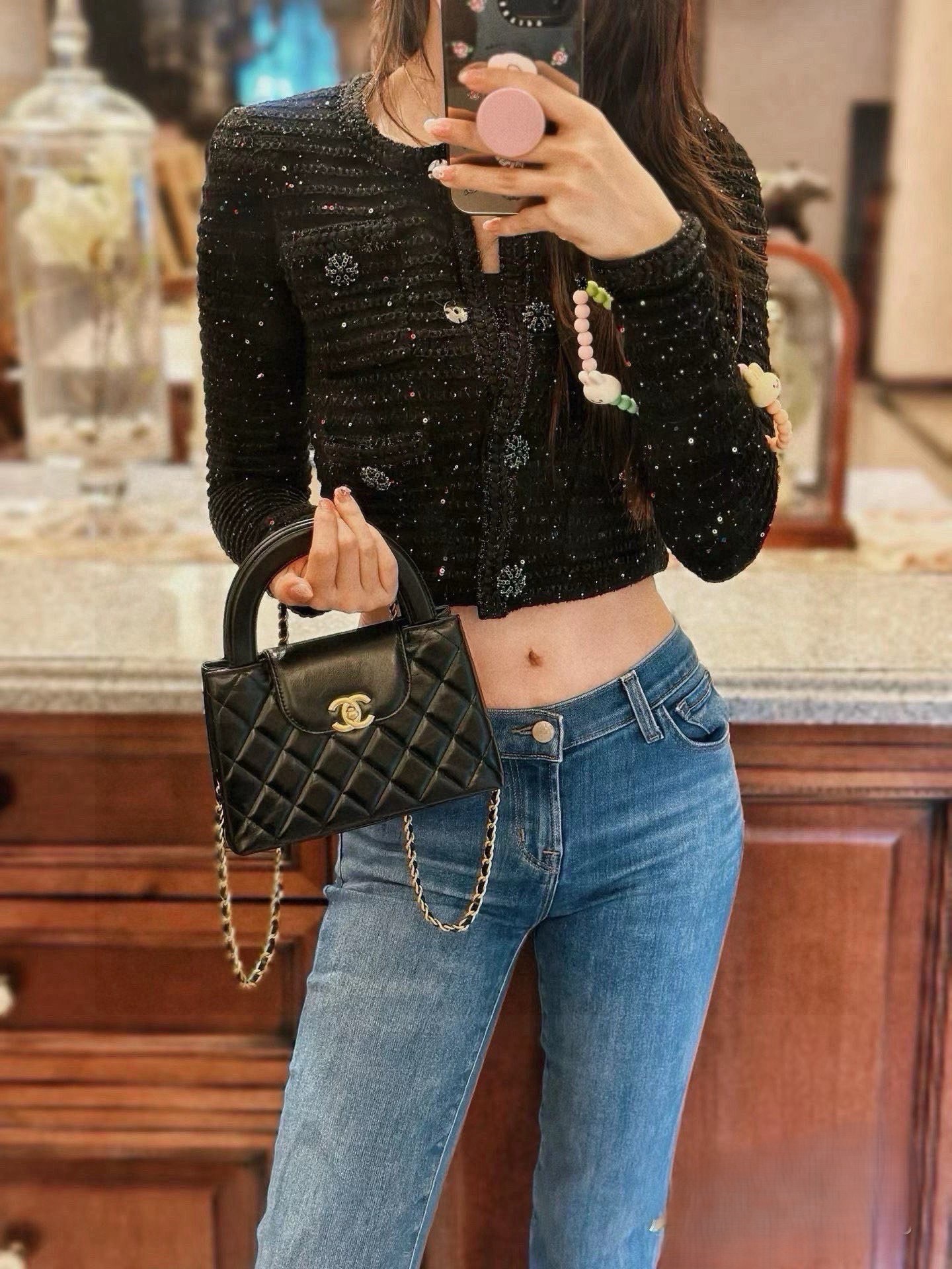 Chanel Mini Kelly Black [504036]