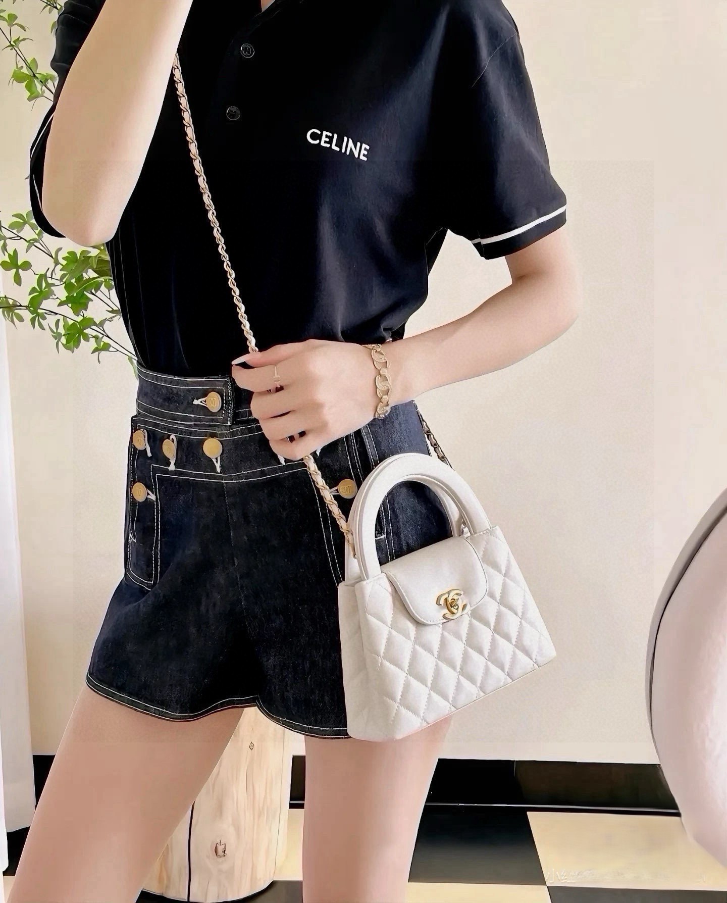 Chanel Mini Kelly White [504037]