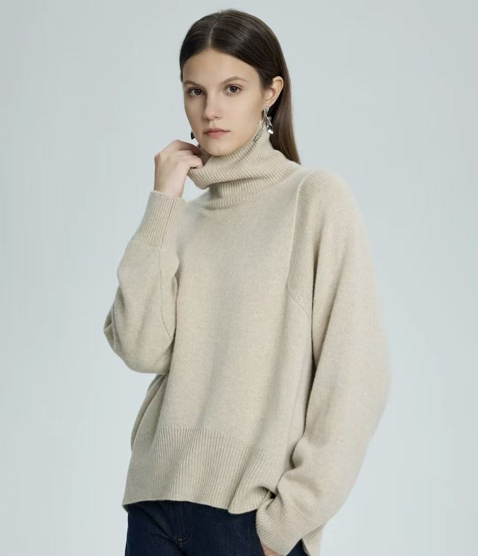 Designer Signature 100% Pure Cashmere Turtleneck Sweater