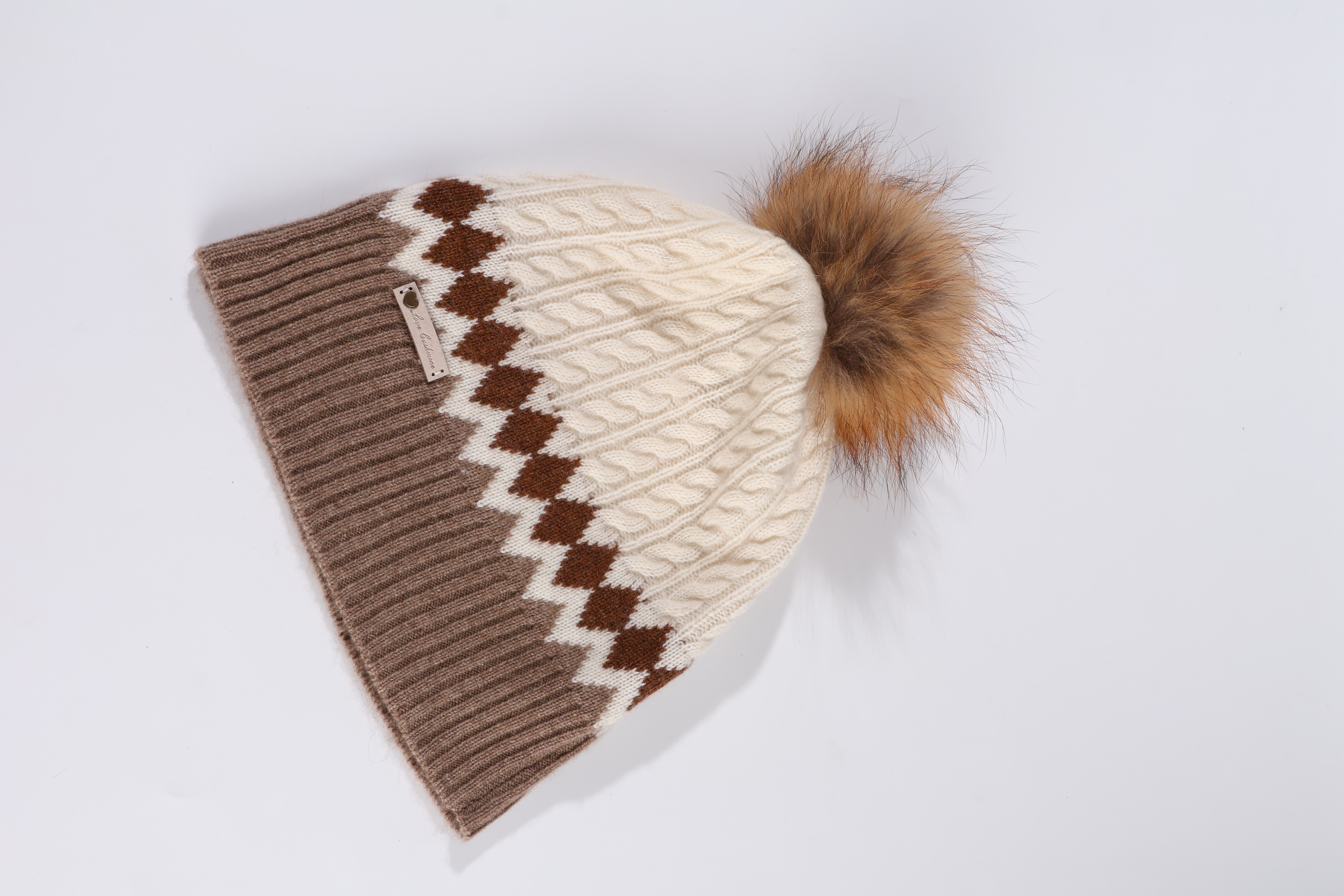 100% Cashmere Fair Isle Hat & Scarf Set