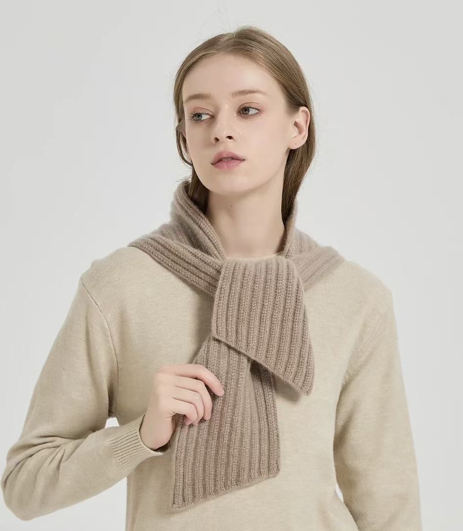 100% Pure Cashmere Cable-Knit Pom-Pom Hooded Scarf