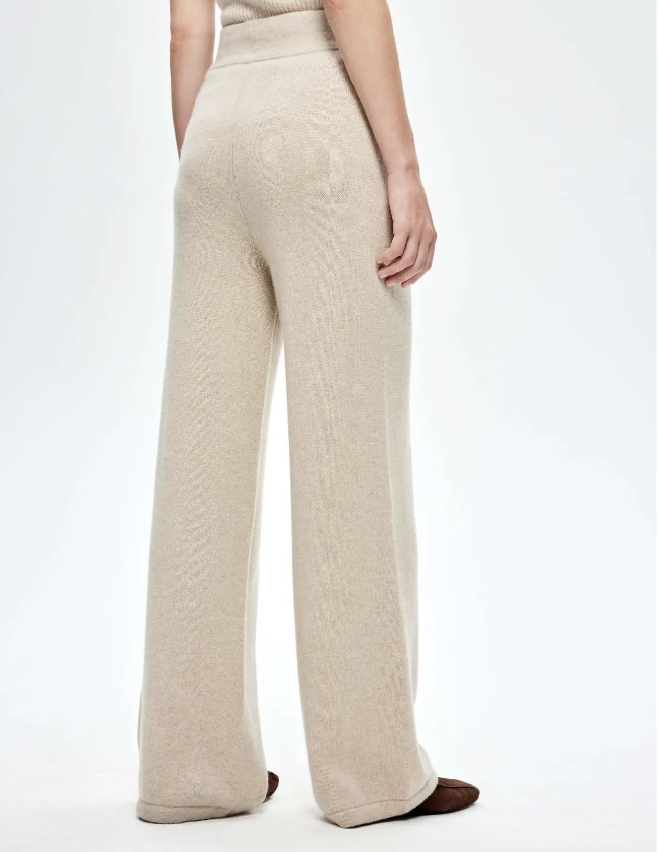 100% Pure Cashmere Heavyweight Wide Straight-Leg Pants