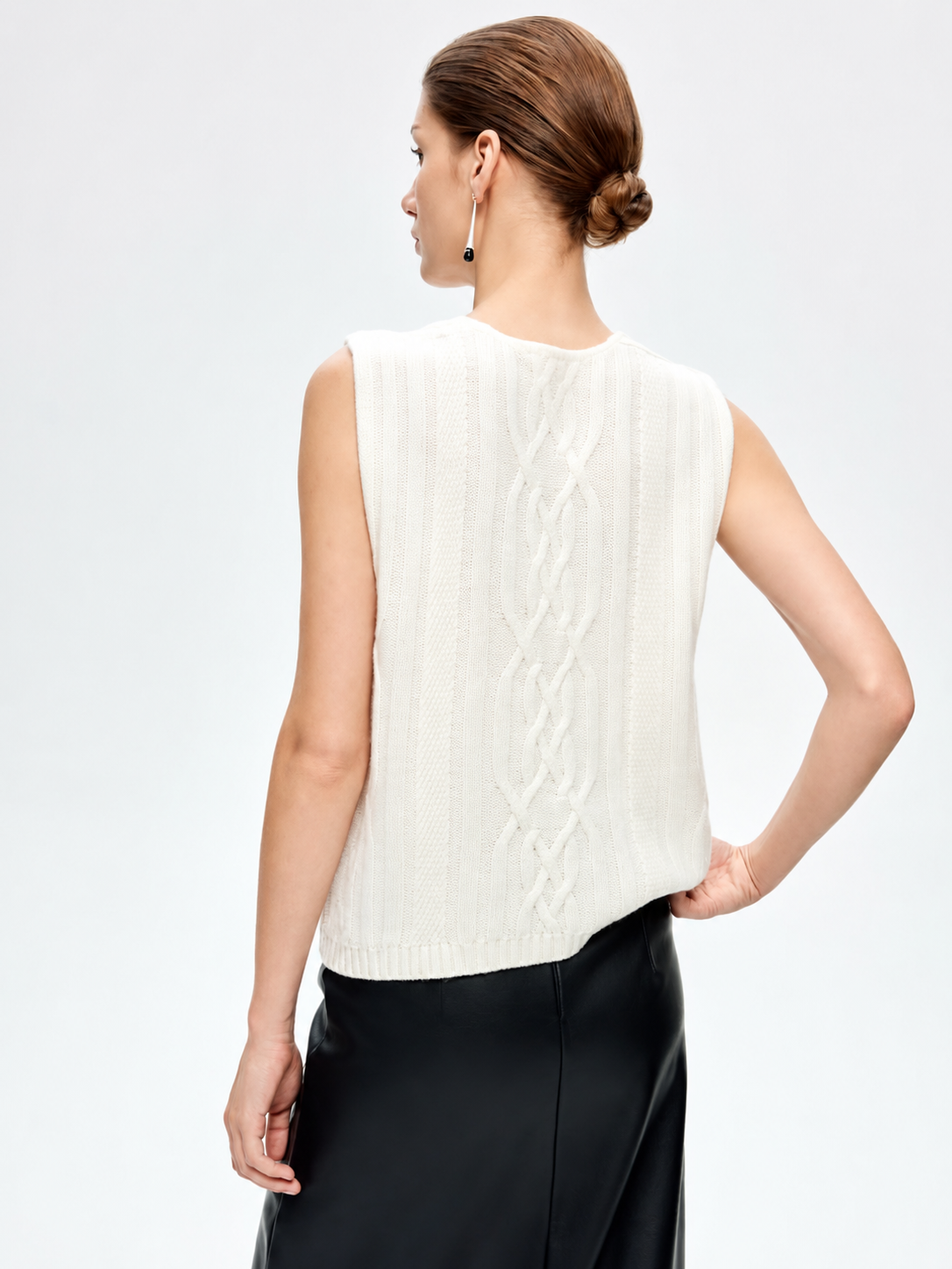 100% Pure Cashmere Cable Knit Vest | Thickened V-Neck Old Money Style