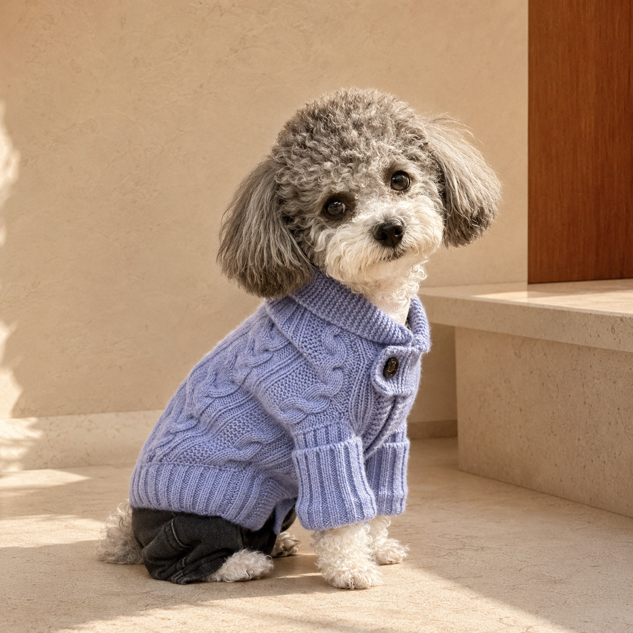 100% Pure Cashmere Cable Knit Dog Sweater