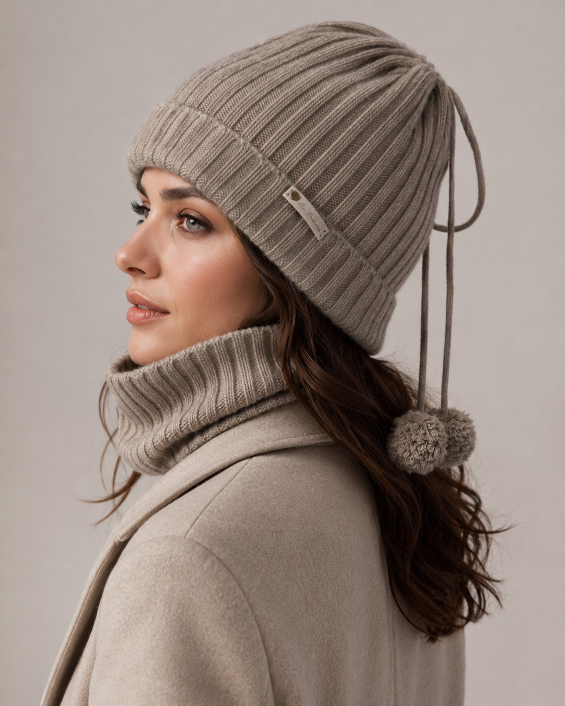 100% Pure Cashmere Multi-Way Ribbed Beanie Neck Warmer