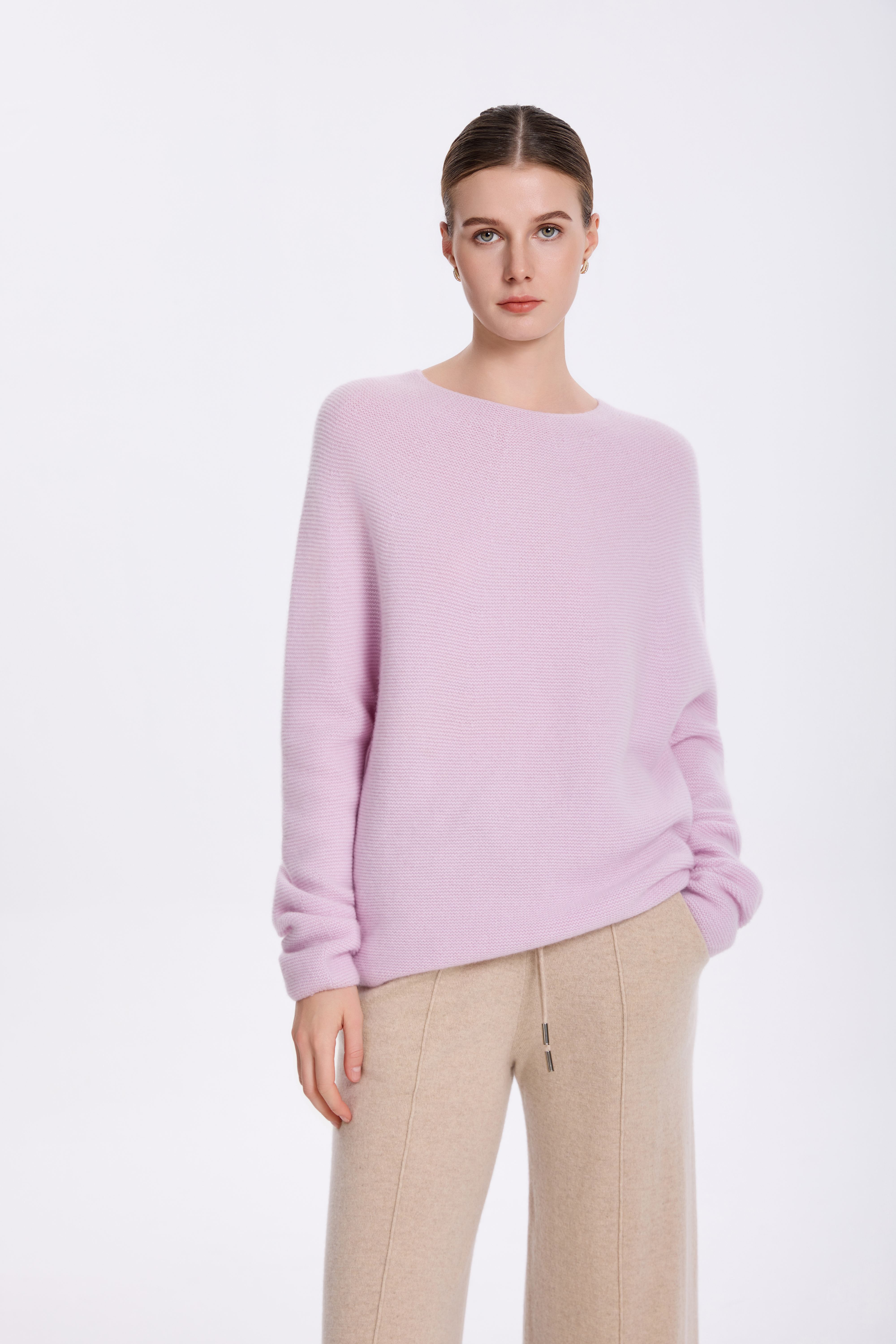 100% Pure Cashmere Seed-Stitch Sweater