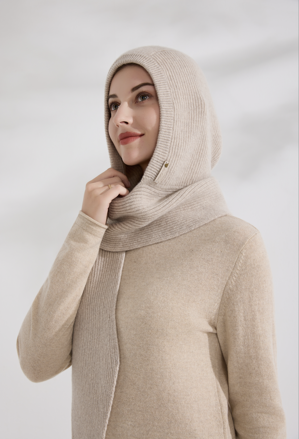 100% Pure Cashmere Multifunction Hooded Scarf Wrap