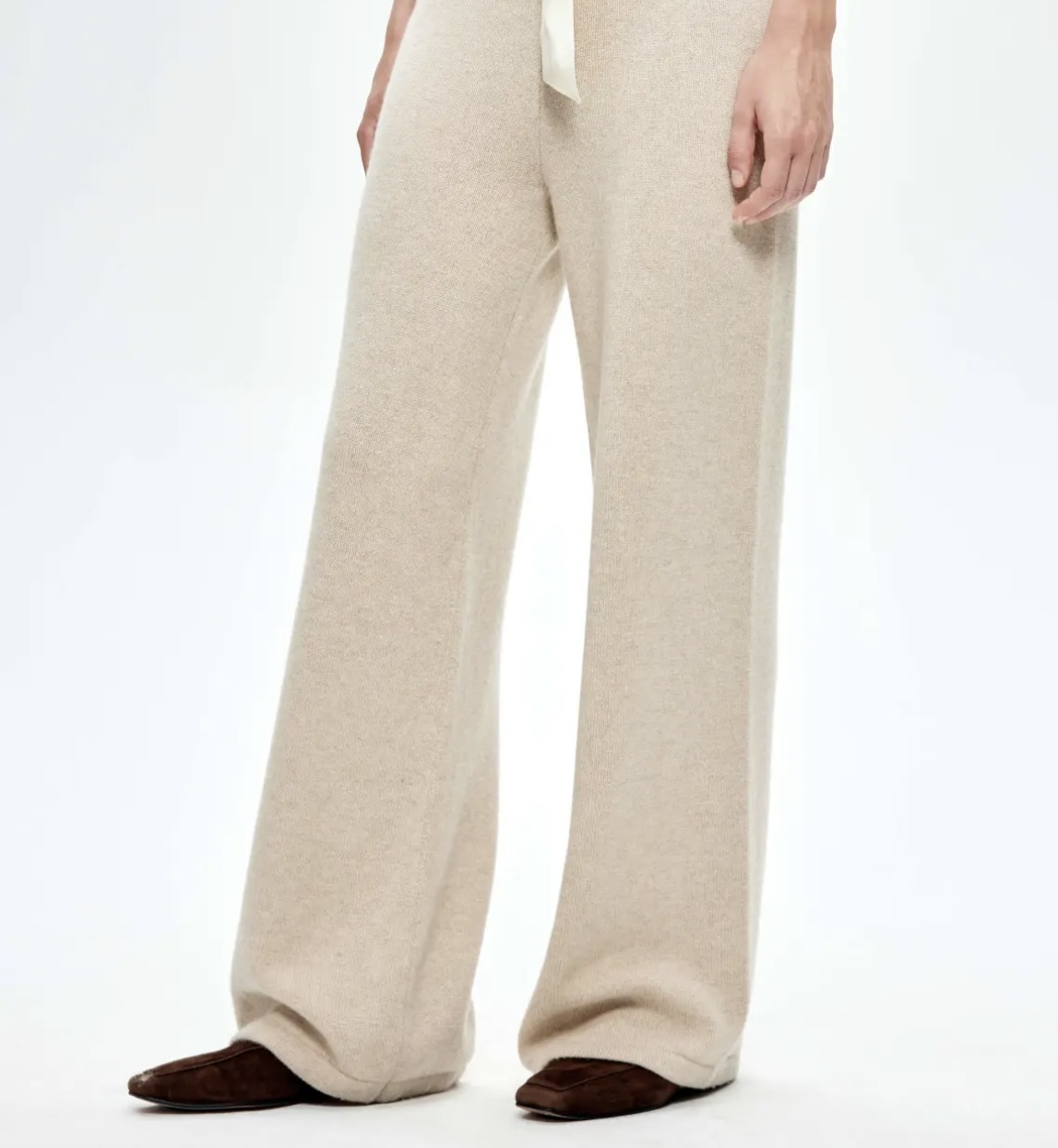 100% Pure Cashmere Heavyweight Wide Straight-Leg Pants