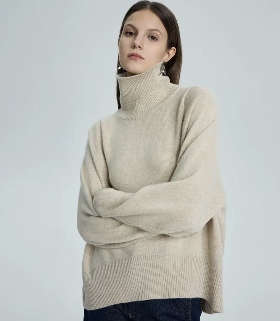 Designer Signature 100% Pure Cashmere Turtleneck Sweater