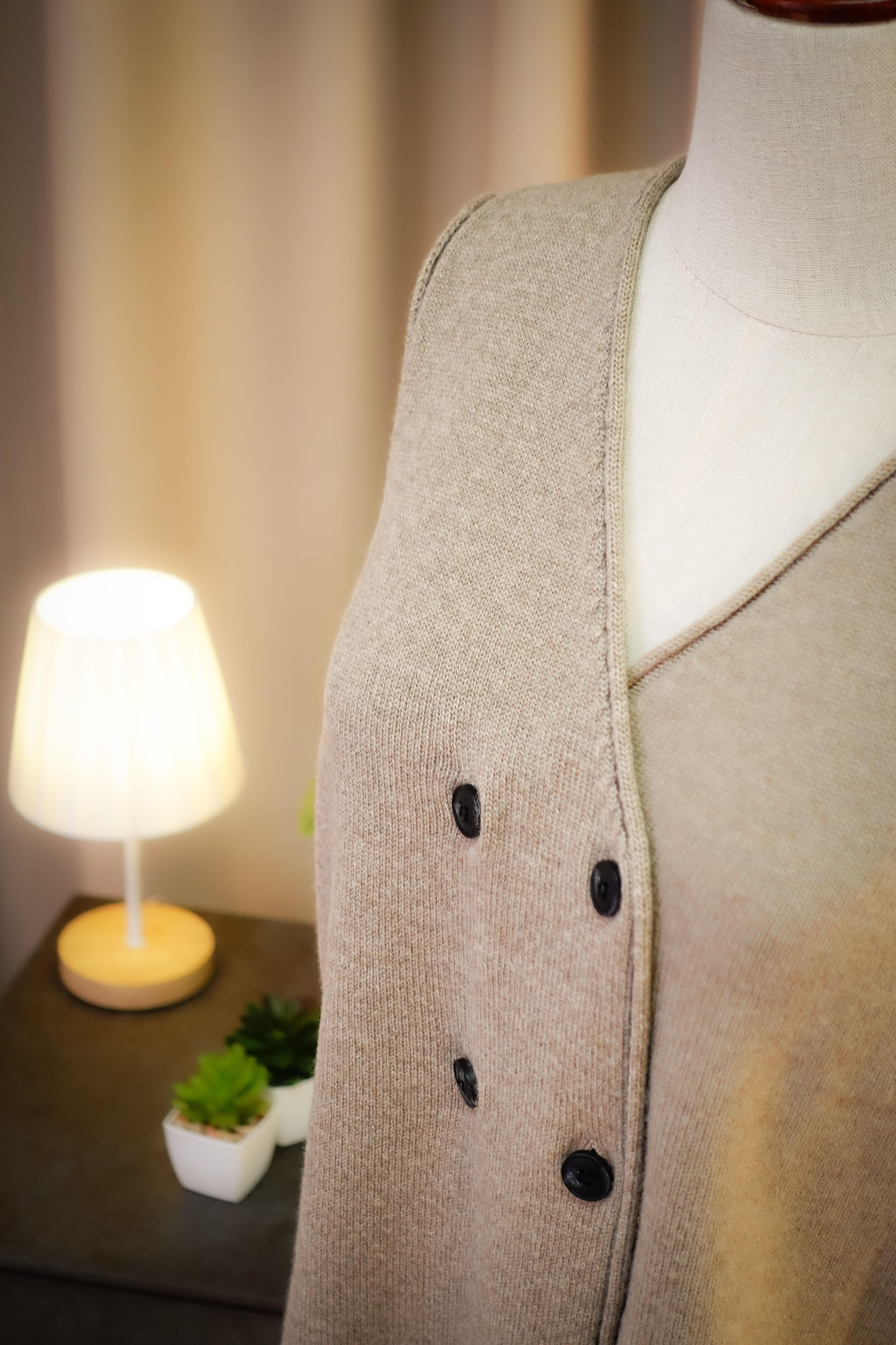100% Pure Cashmere Wrap-Style Asymmetric Knit Vest