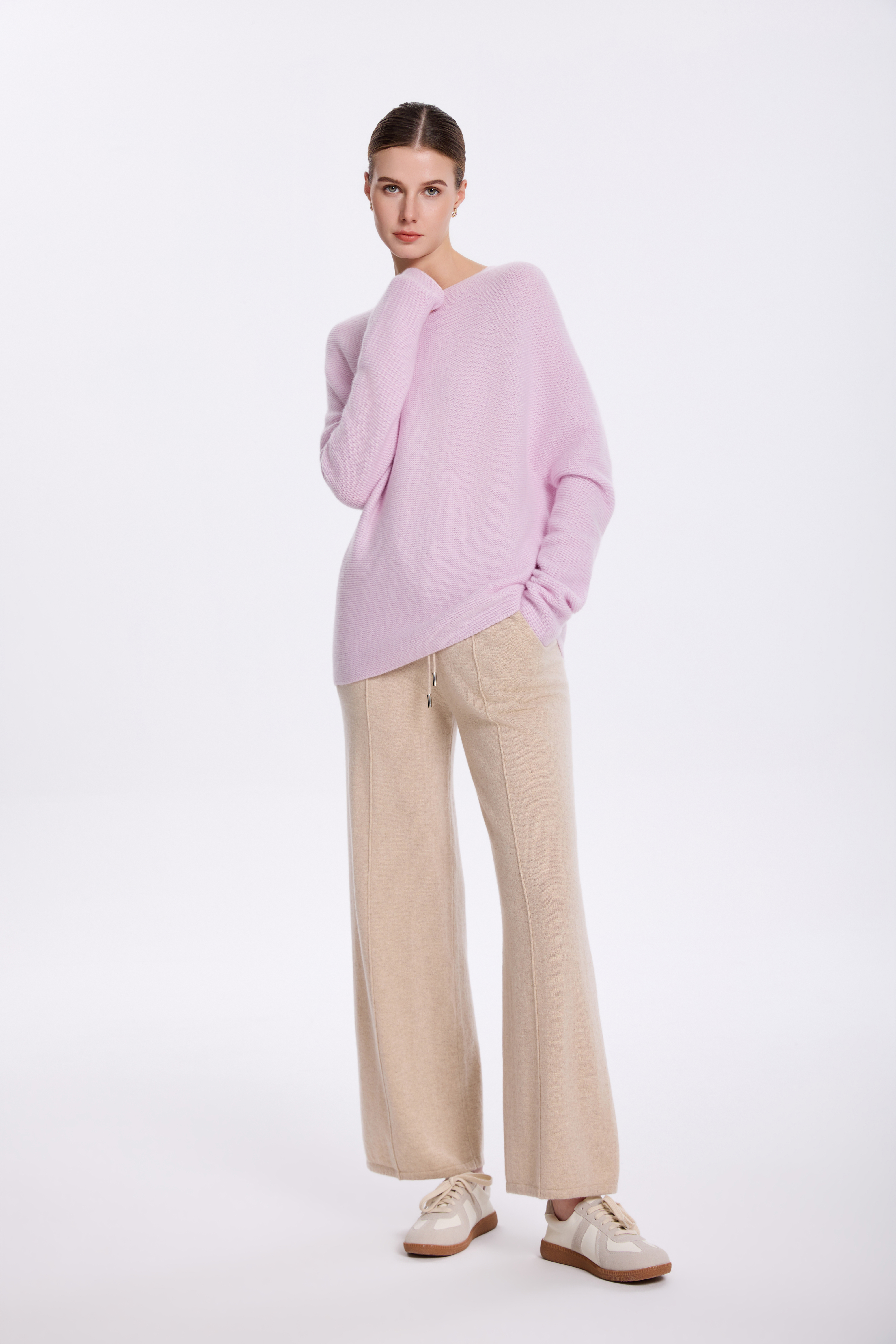 100% Pure Cashmere Seed-Stitch Sweater