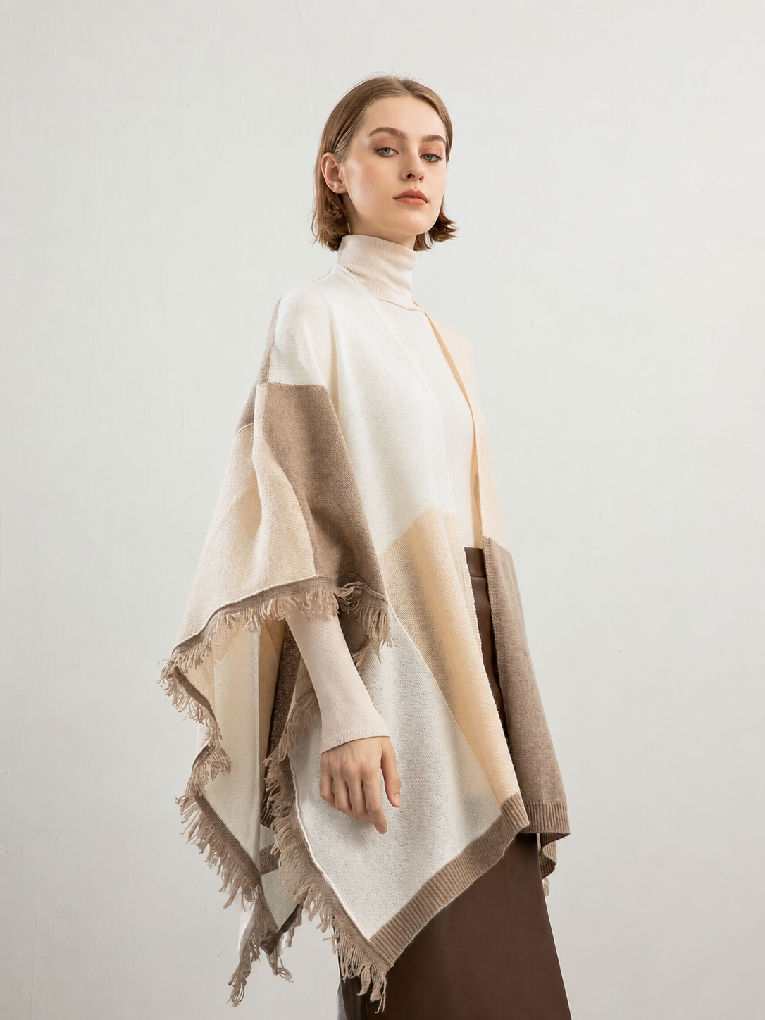 100% Pure Cashmere Colour Block Shawl Scarf