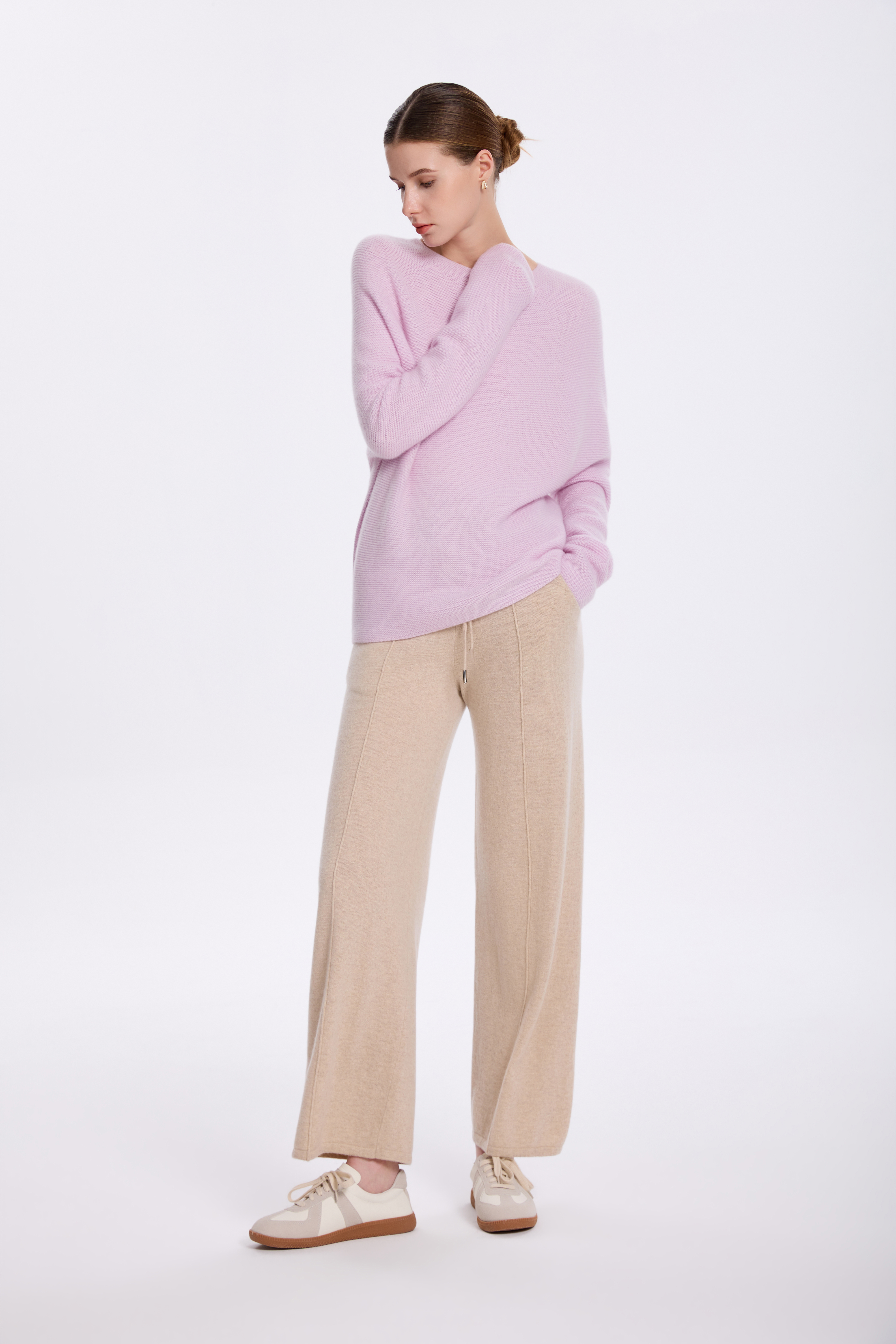 100% Pure Cashmere Seed-Stitch Sweater