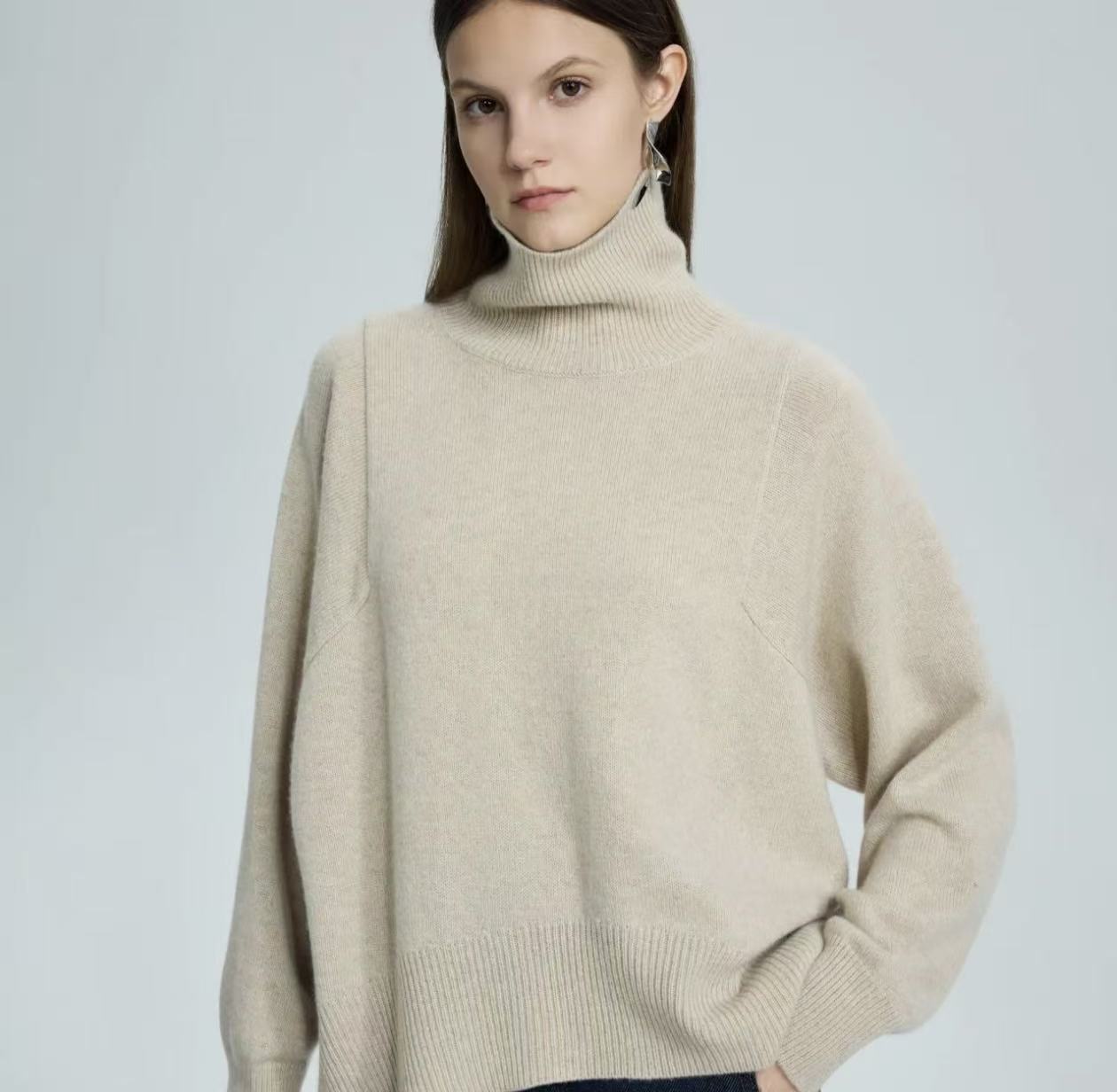 Designer Signature 100% Pure Cashmere Turtleneck Sweater