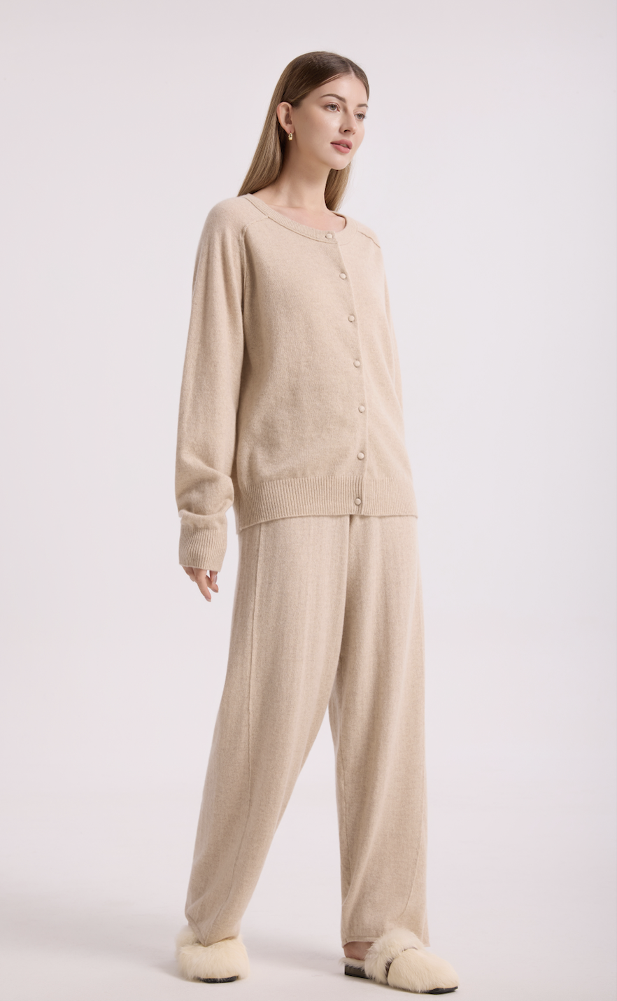 100% Pure Cashmere Relaxed Button Cardigan