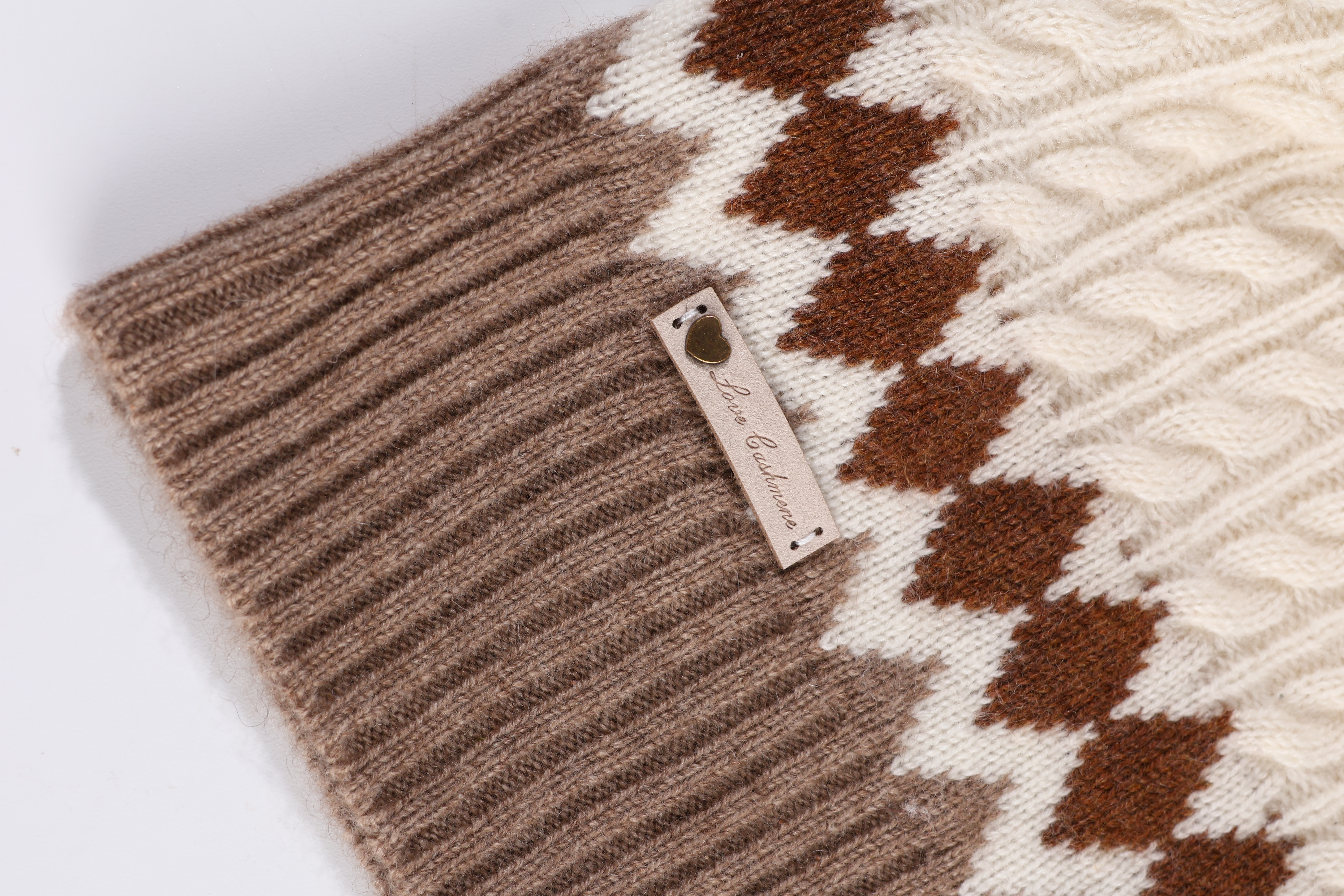 100% Cashmere Fair Isle Hat & Scarf Set
