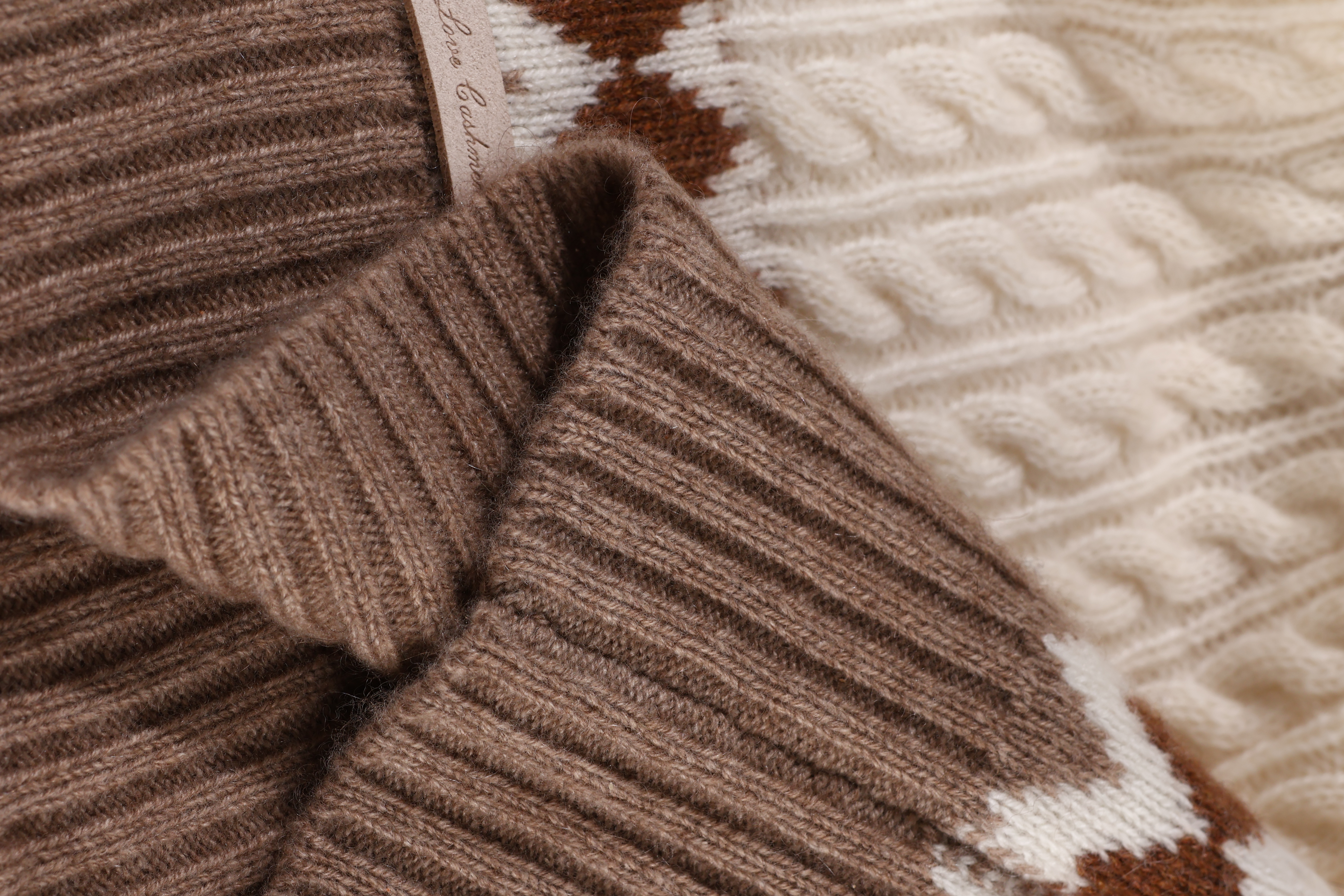100% Cashmere Fair Isle Hat & Scarf Set