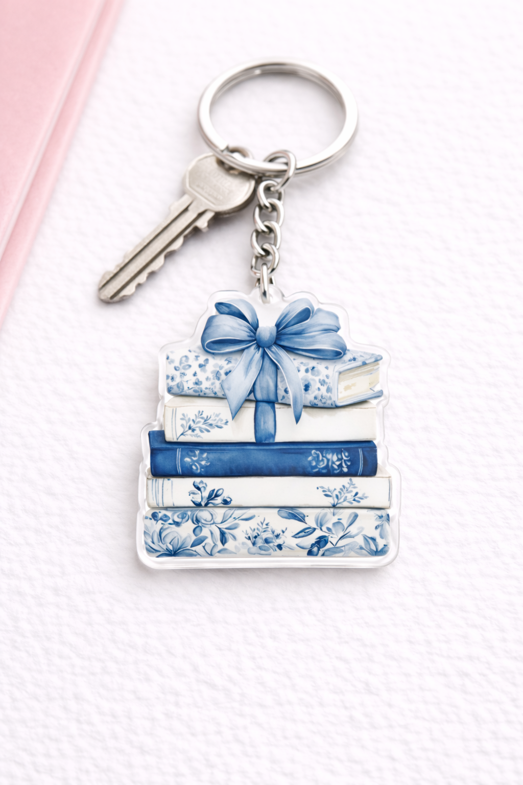 Blue Book Stack Keychain