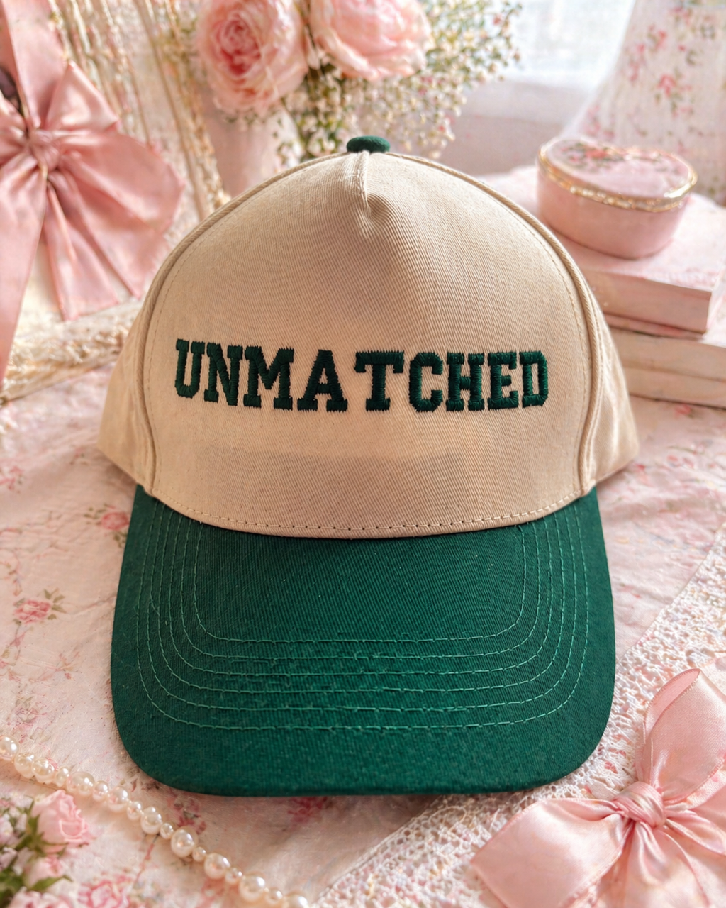 UNMATCHED Embroidered Cap Green and Beige 