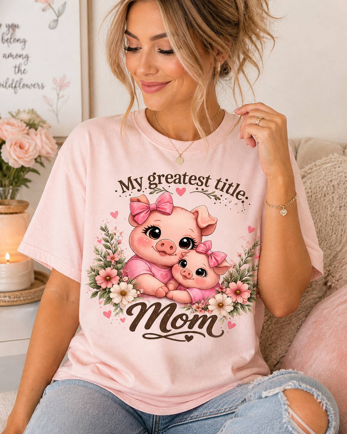 Mom Piglet Graphic T-Shirt