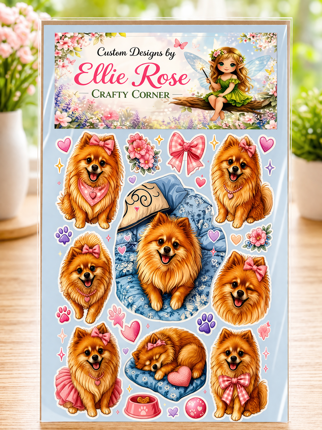 Pomeranian Dog Sticker Sheet