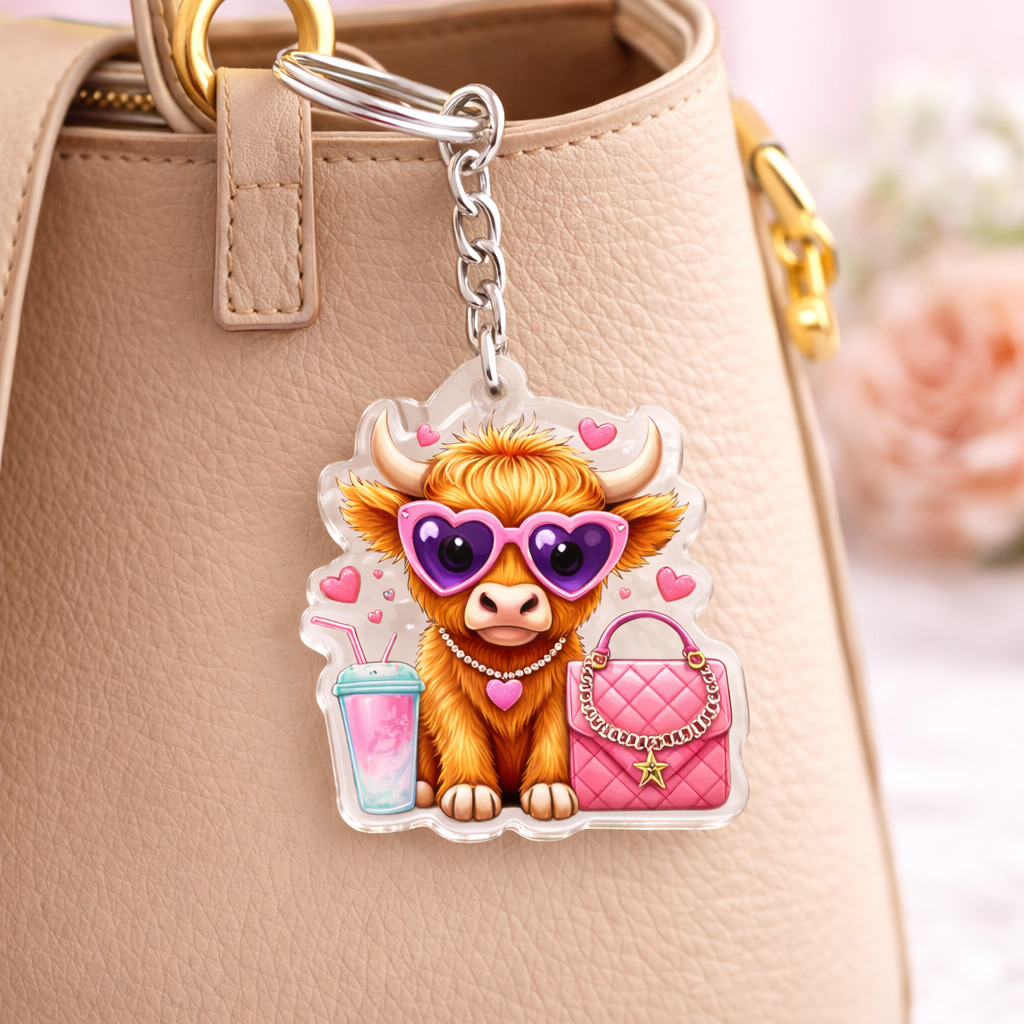 Cute Cow Keychain