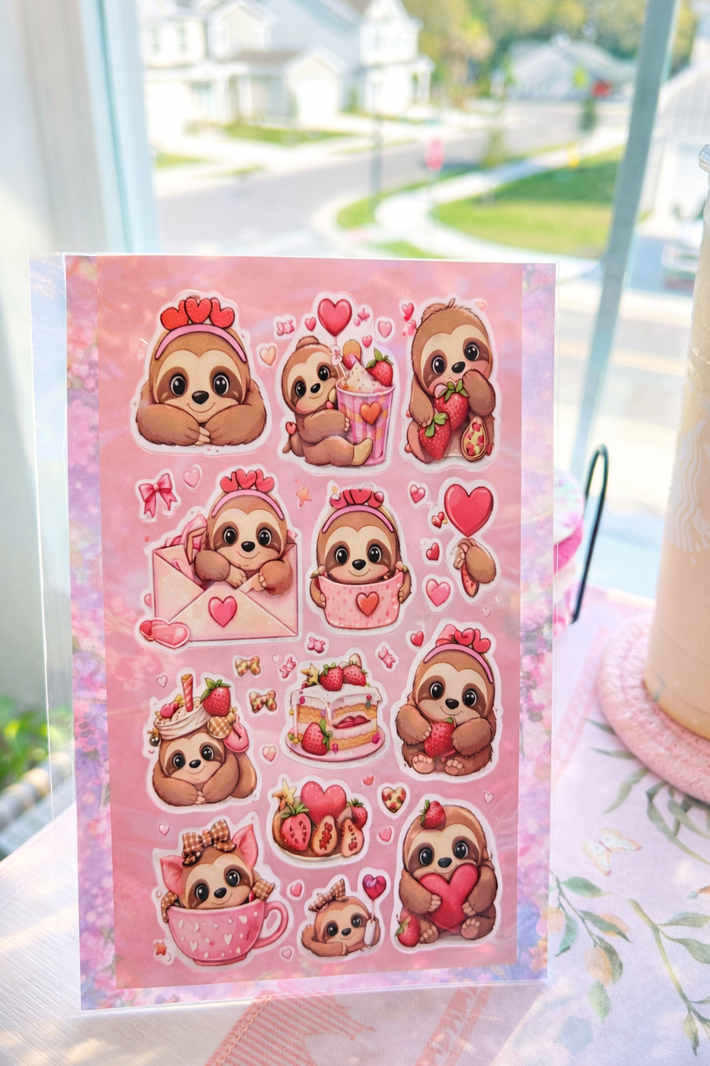 Cute Sloth Sticker Sheet