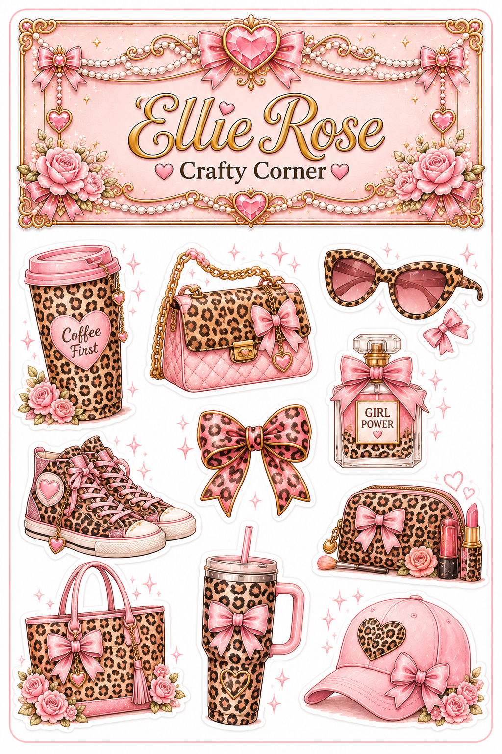 Leopard Print Fashion  Sticker Set