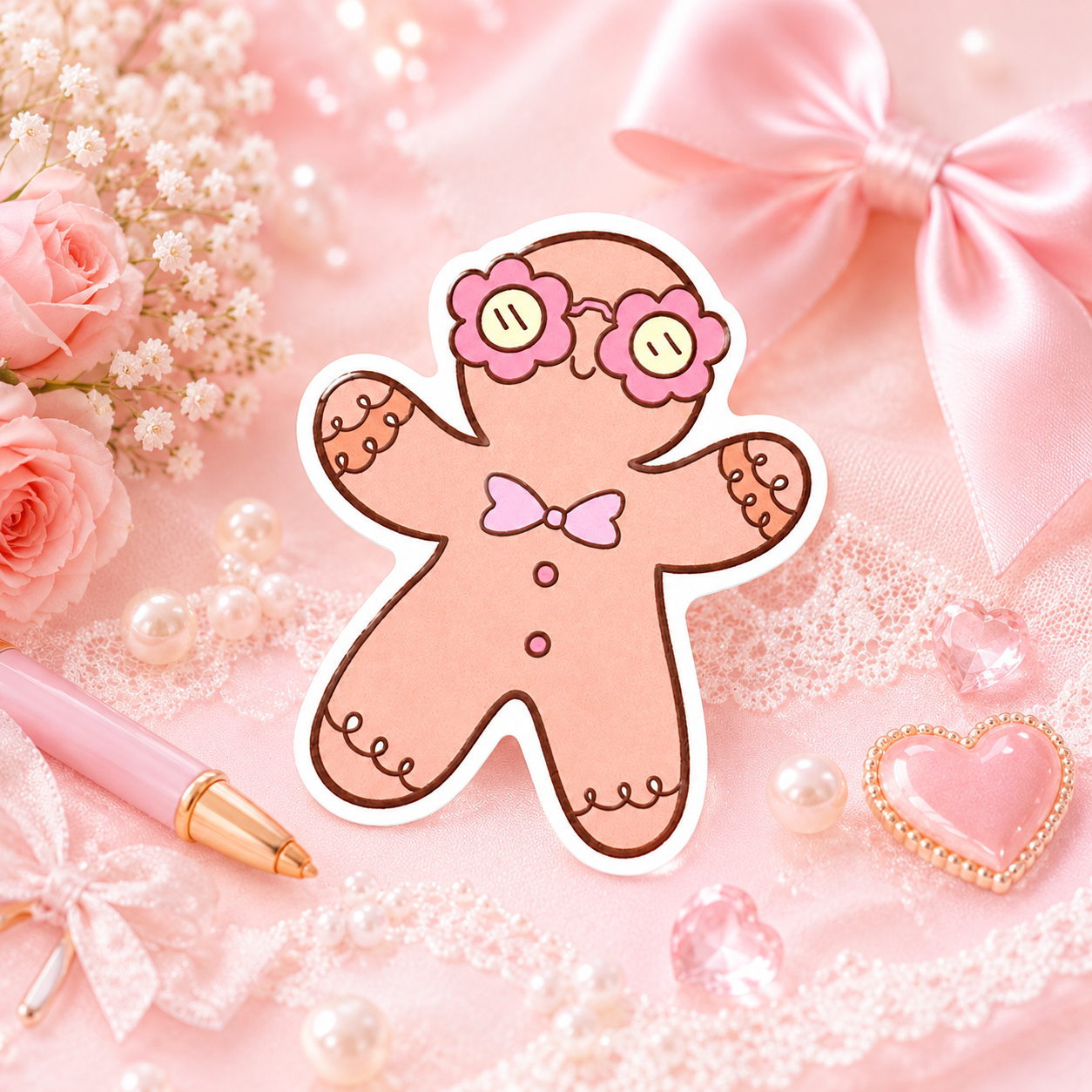 Kawaii Gingerbread Cookie Sticker
