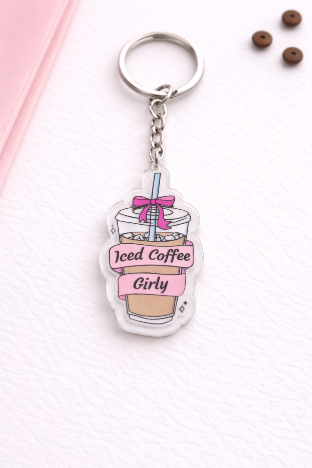 Iced Coffee Girly Keychain