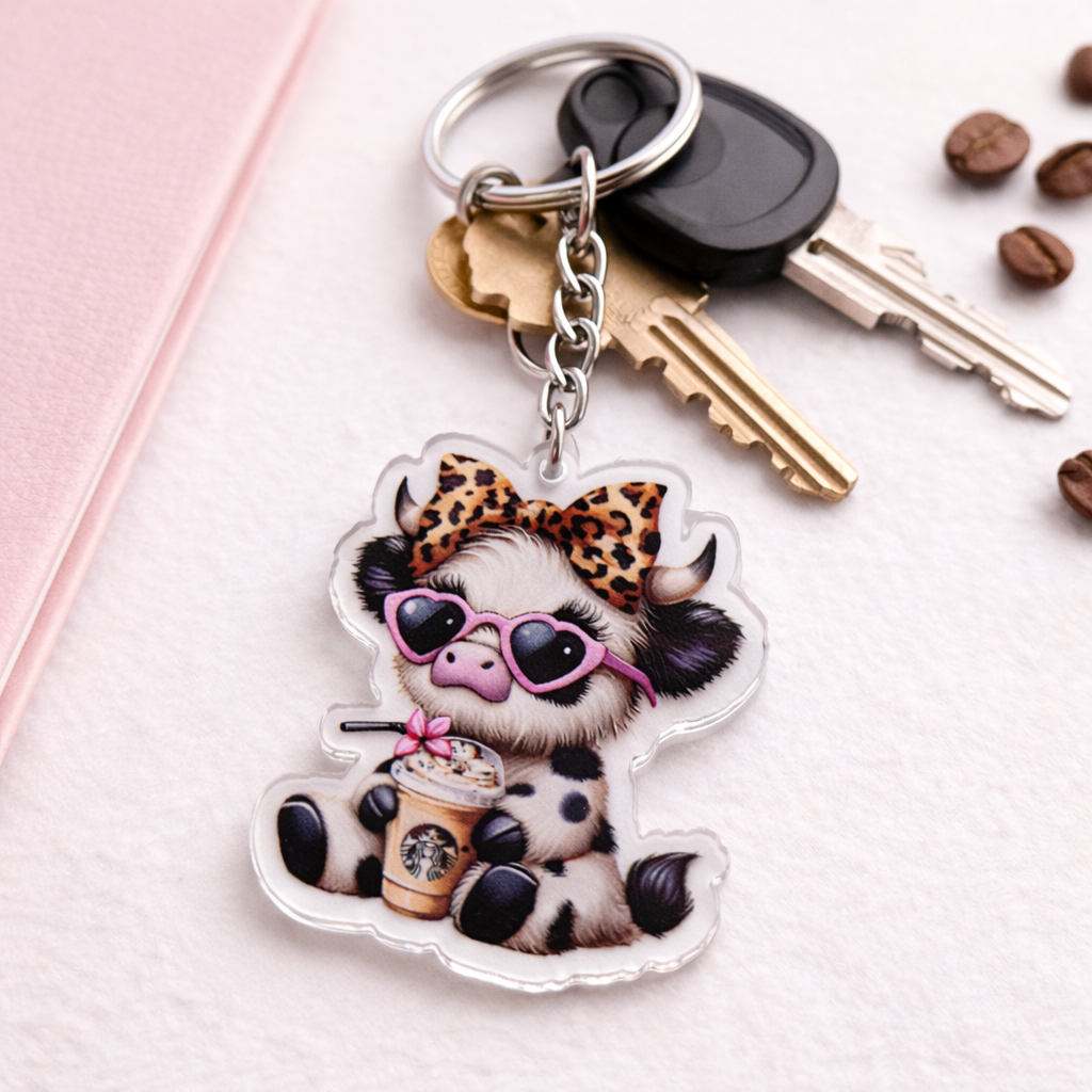Cute Cow Keychain