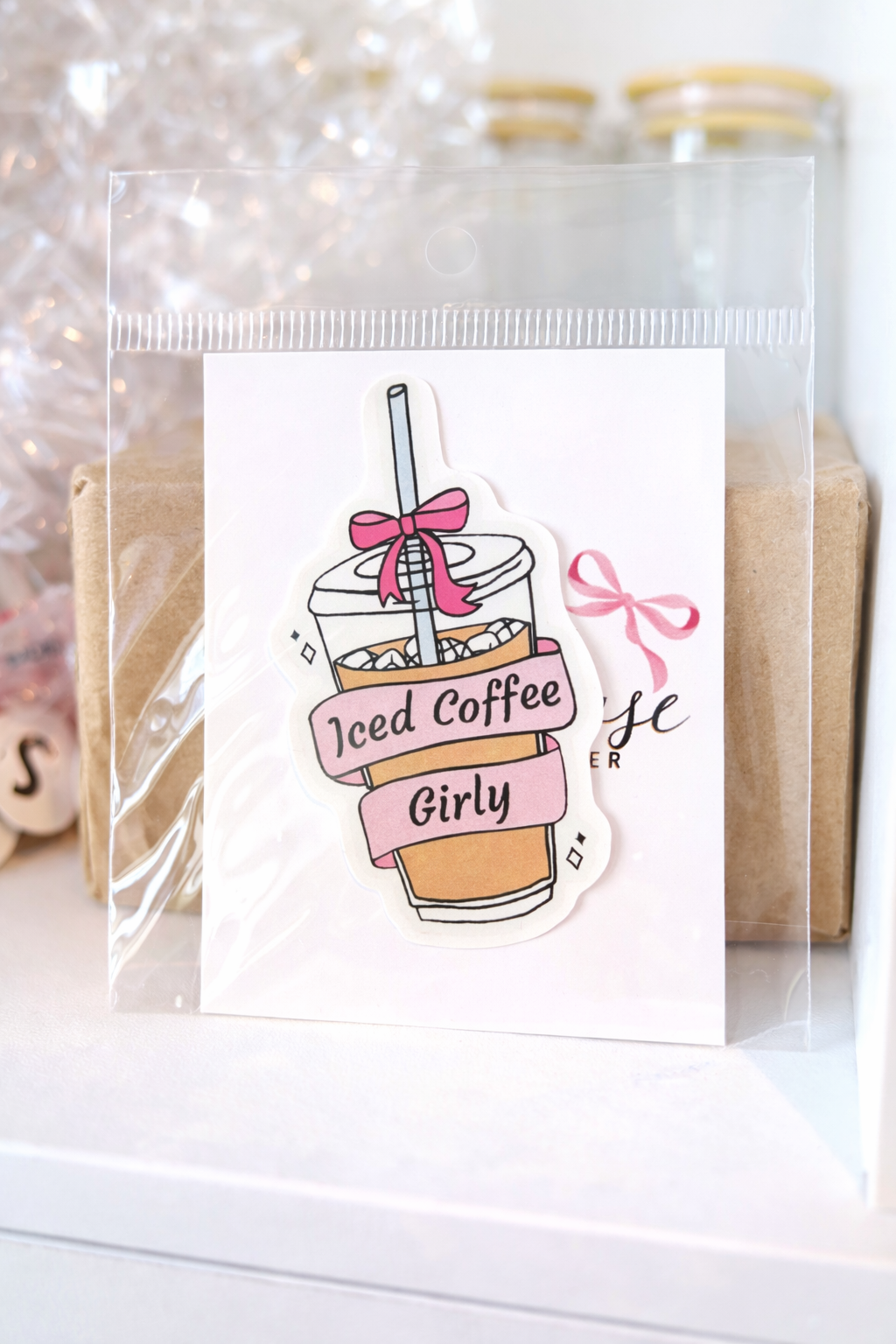 Iced Coffee Girly Sticker
