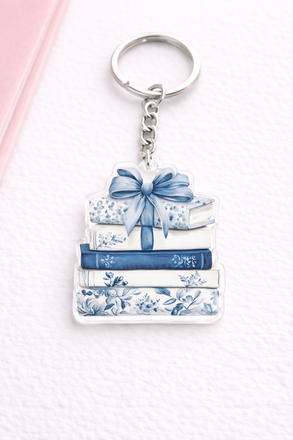 Blue Book Stack Keychain