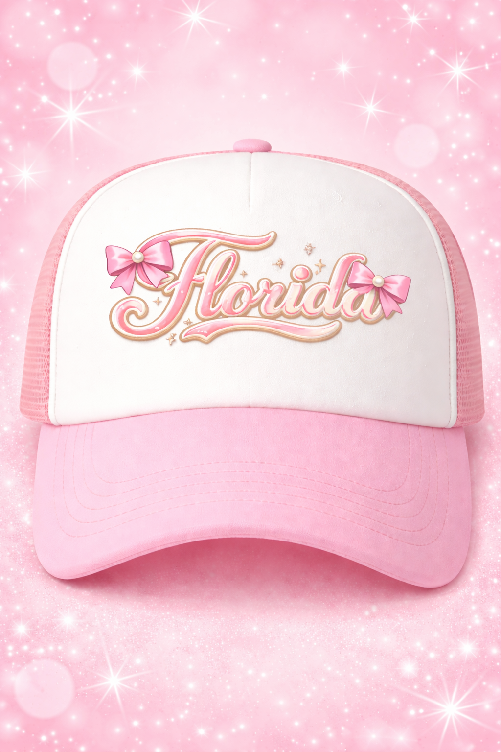 Florida Pink Bows Trucker Hat