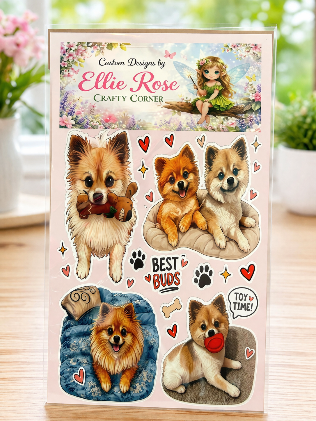 Pomeranian Puppy Sticker Set