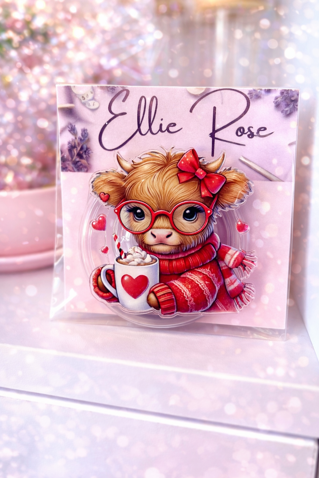 Cute Highland Cow Phone Grip (Non-Magnetic) 