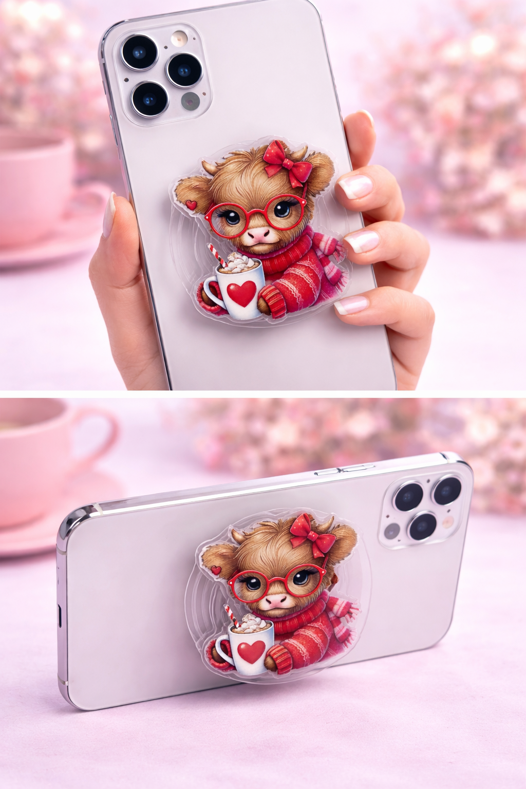 Cute Highland Cow Phone Grip (Non-Magnetic) 