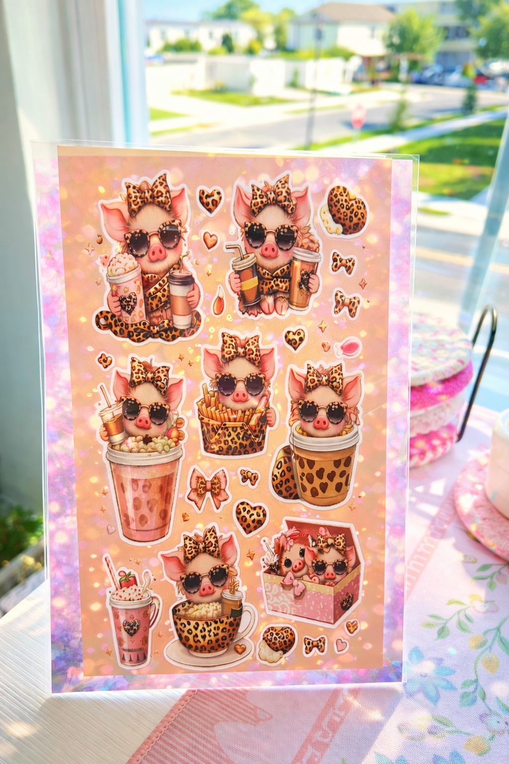 Cute Leopard Pig Sticker Sheet