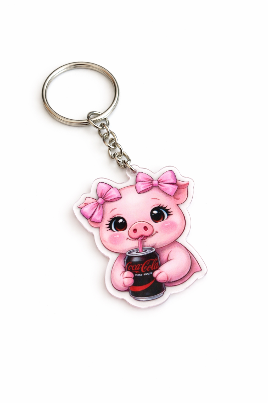 Cute Pig Soda Keychain