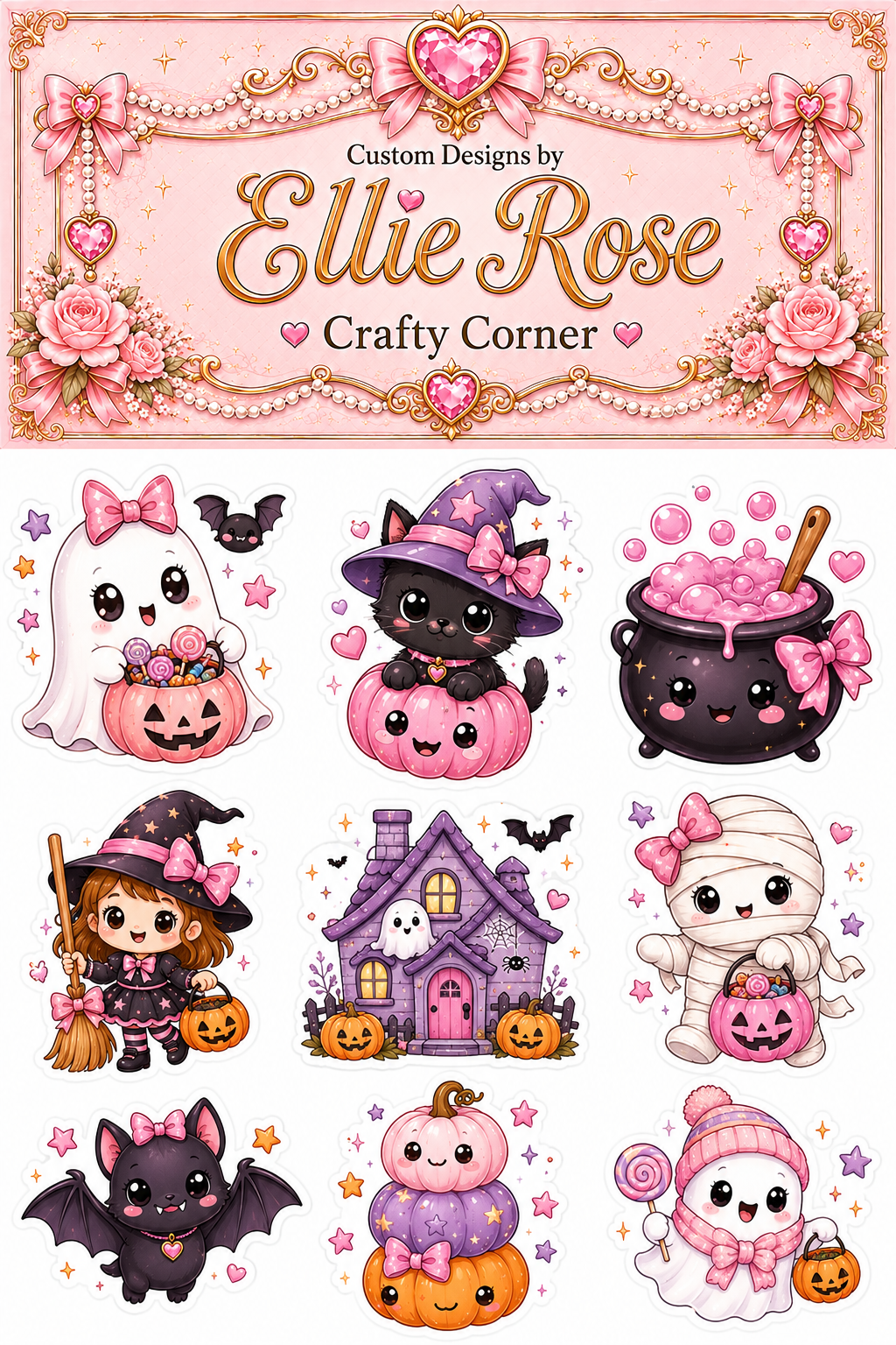 Cute Halloween Stickers Set