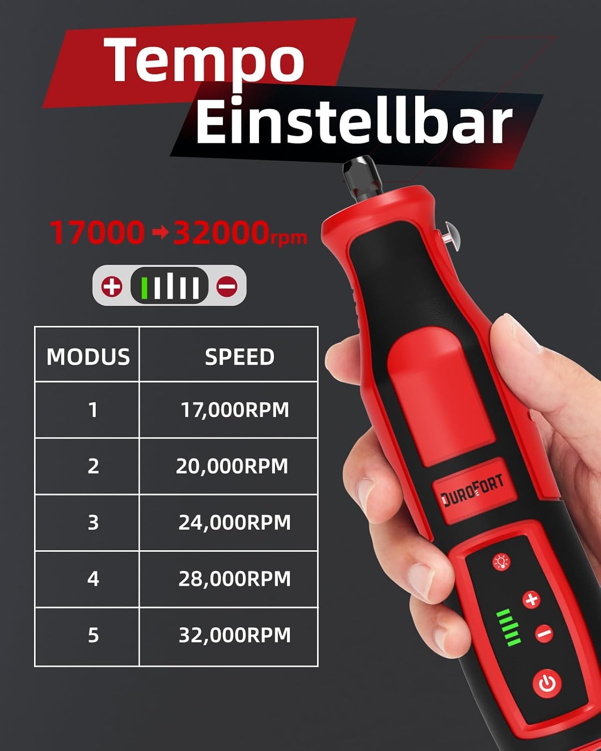 Outil multifonction sans fil – 5 vitesses (17 000–32 000 tr/min), 146 accessoires, mini outil rotatif avec LED, pour perçage, gravure et polissage