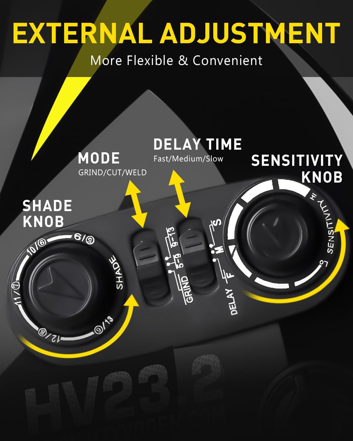 HXZVOGEN Masque de soudage automatique – True Color, vision large, 4 capteurs, DIN 4/5-9/9-13