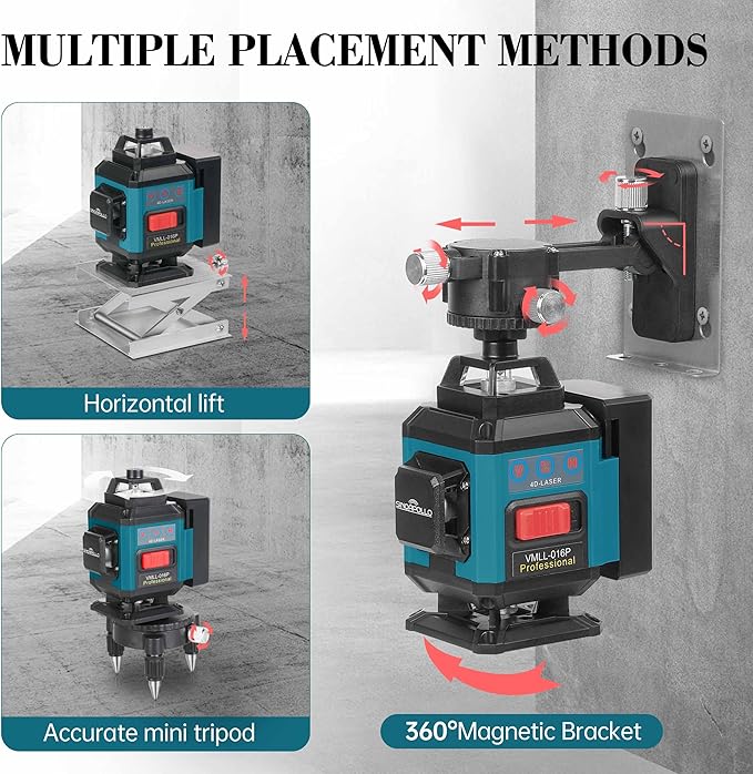 Niveau laser compact 4 D, 16 lignes, auto-nivelant