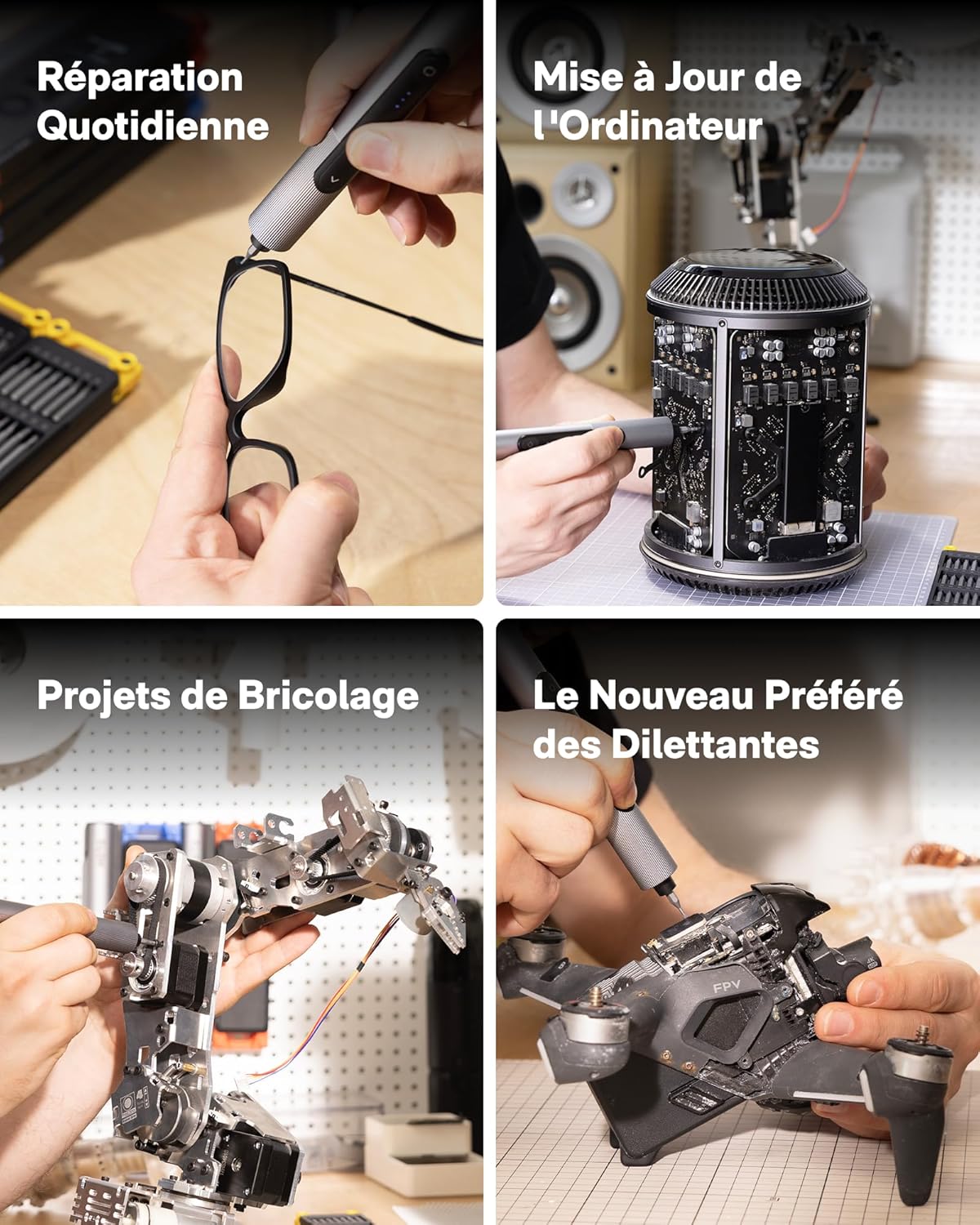 HOTO SNAPBLOQ S-A01 Electric Precision Screwdriver Kit – Magnetic Set, 3 Torque Settings, for Phone, Laptop, Glasses & Watch Repair