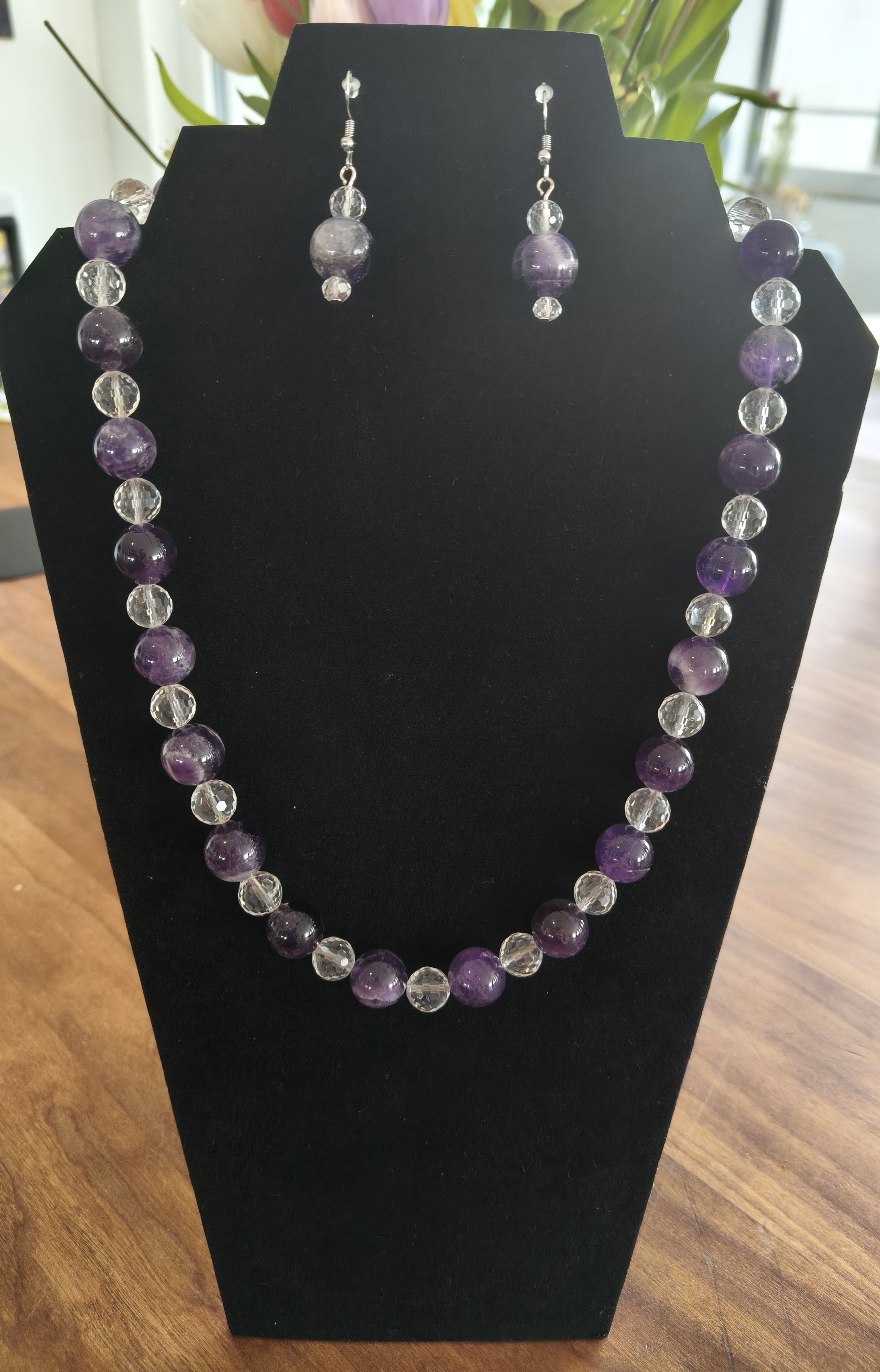 Schmuckset Amethyst und Bergkristall