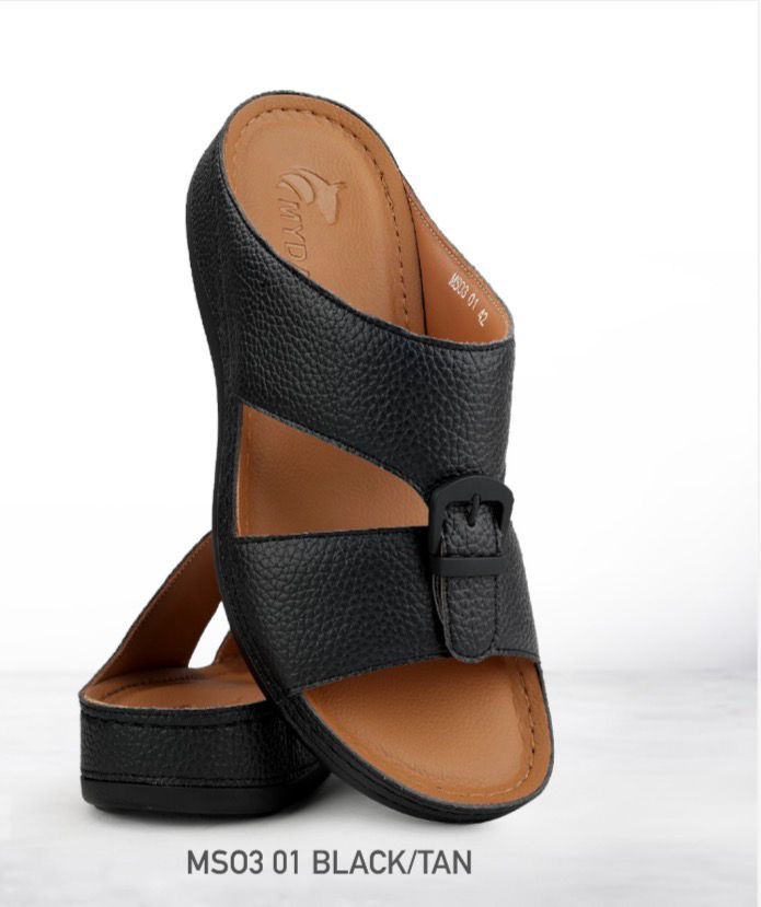 Sandales Confort Noir/Tan