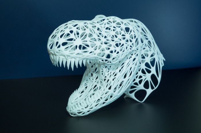 3D Printed T-Rex Skull Sculpture