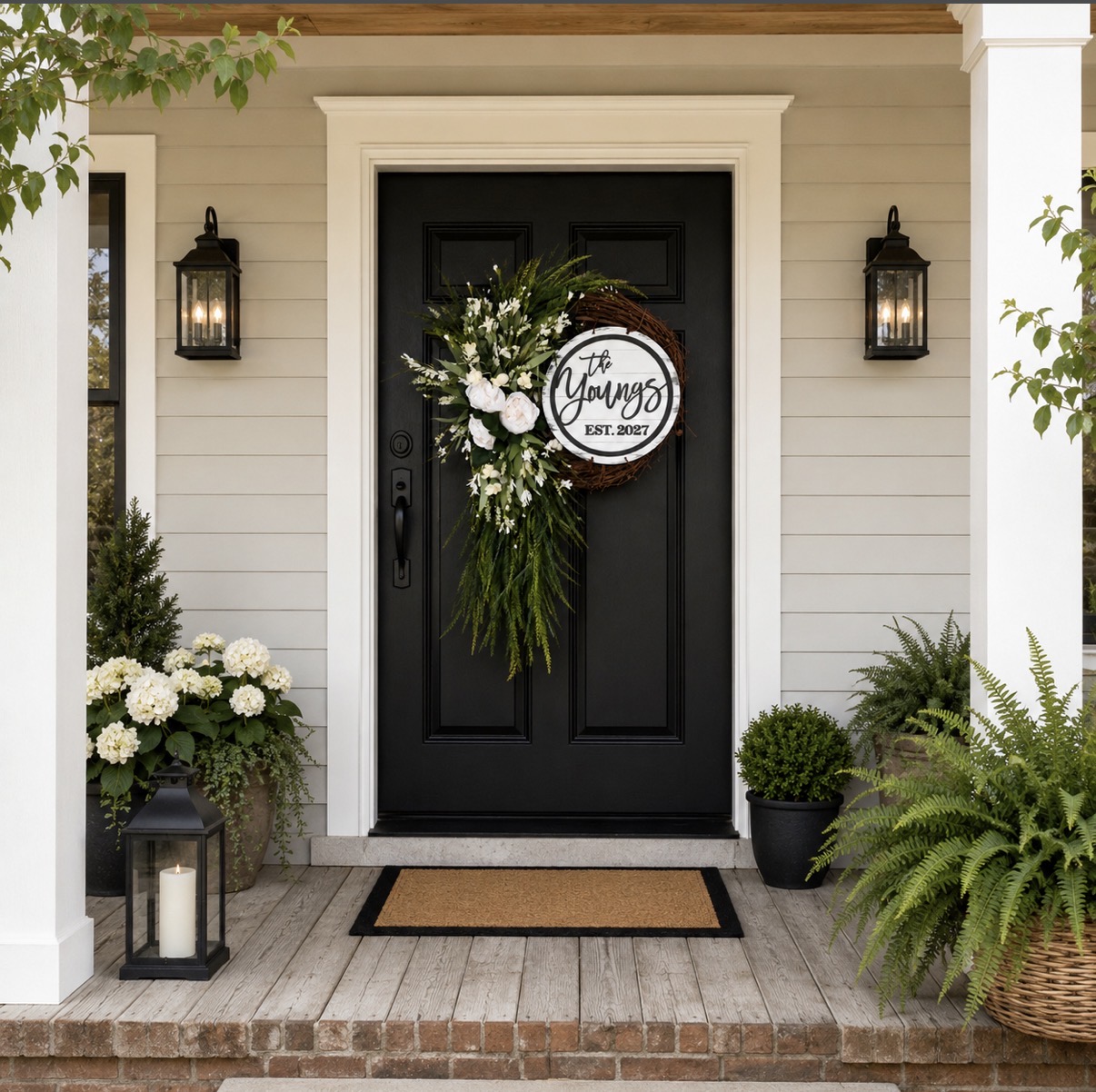 Personalized Greenery Wreath